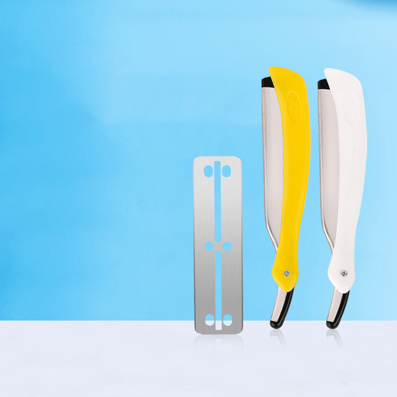 Bærbar sammenleggbar skjegg øyenbryn trimming 77 blad rett barberhøvel