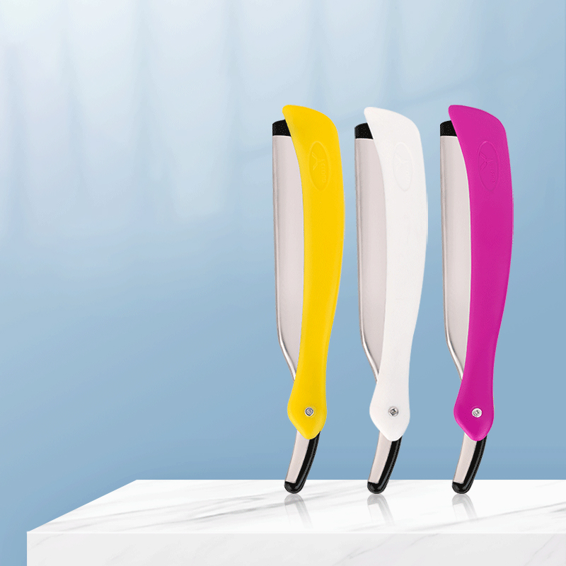 Bærbar sammenleggbar skjegg øyenbryn trimming 77 blad rett barberhøvel