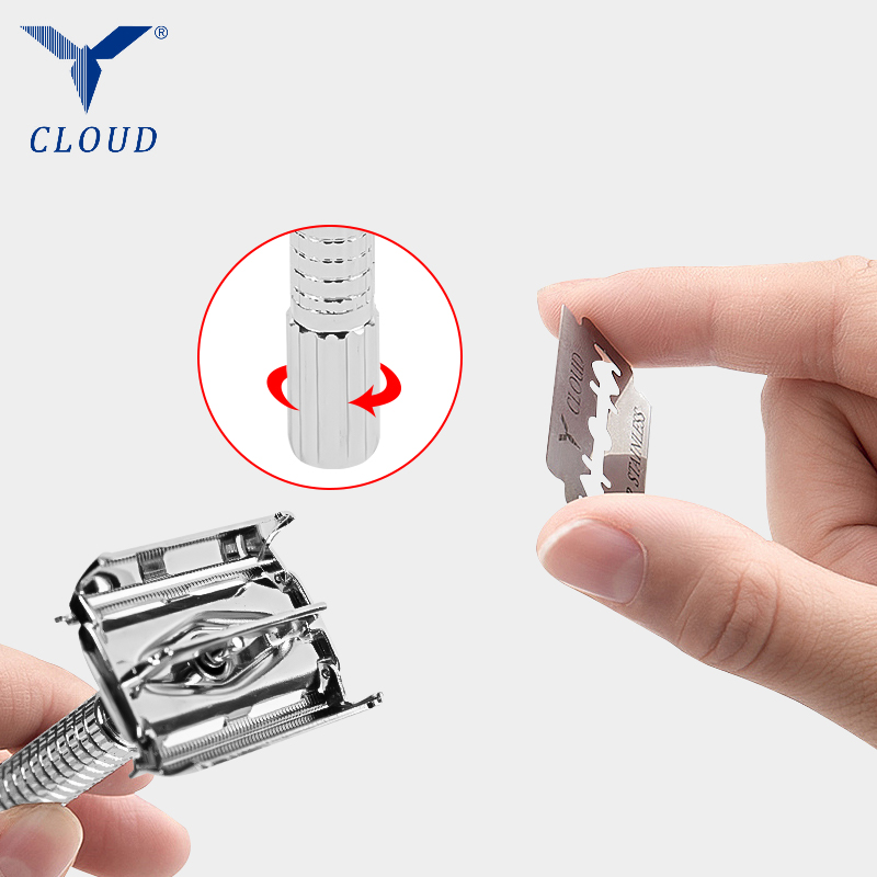 74 rustfritt stål dobbeltkant vri åpen T-formet manuell barberhøvel