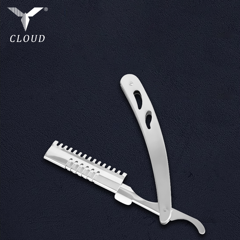 Slitesterk rustfritt stål korrugert rett barberhøvelhåndtak