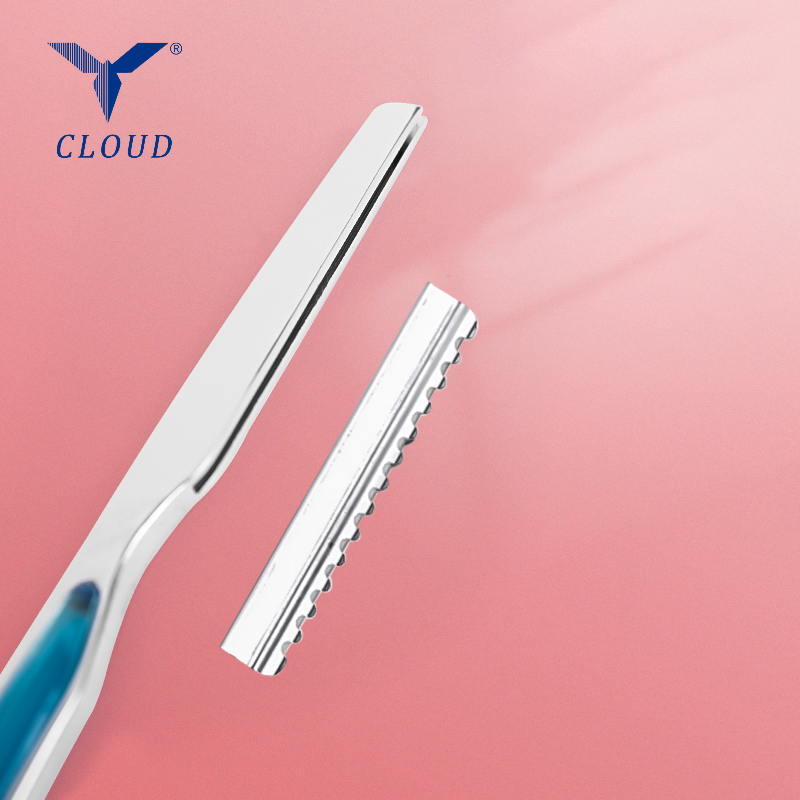 Barberhøvel i rustfritt stål, rett barberhøvel (plasthåndtak)