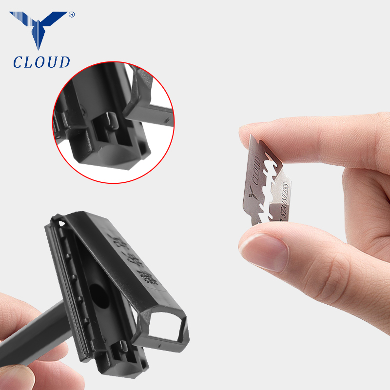 Reise Bærbar 74 Blade Plastic T-formet barberhøvel