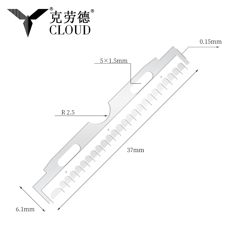 Nano-belagte barberblader for ansikt og øyenbryn i rustfritt stål