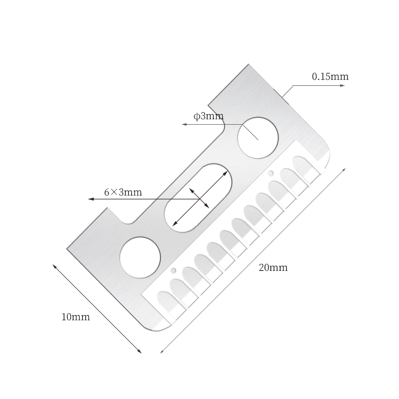 Ensidig skjærende barberblader for øyenbryn i rustfritt stål