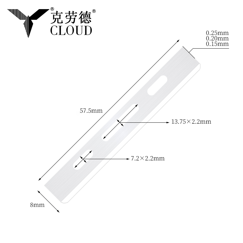 Enkantet hårklippeblad i rustfritt stål